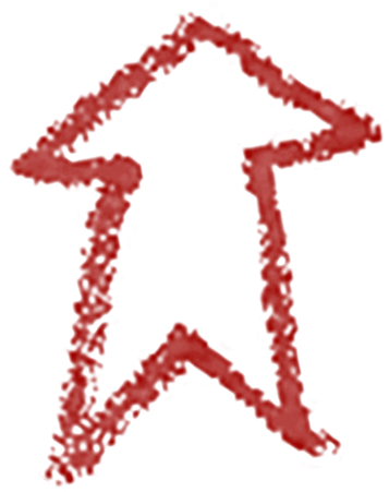 Drawing of an arrow pointing upwards.